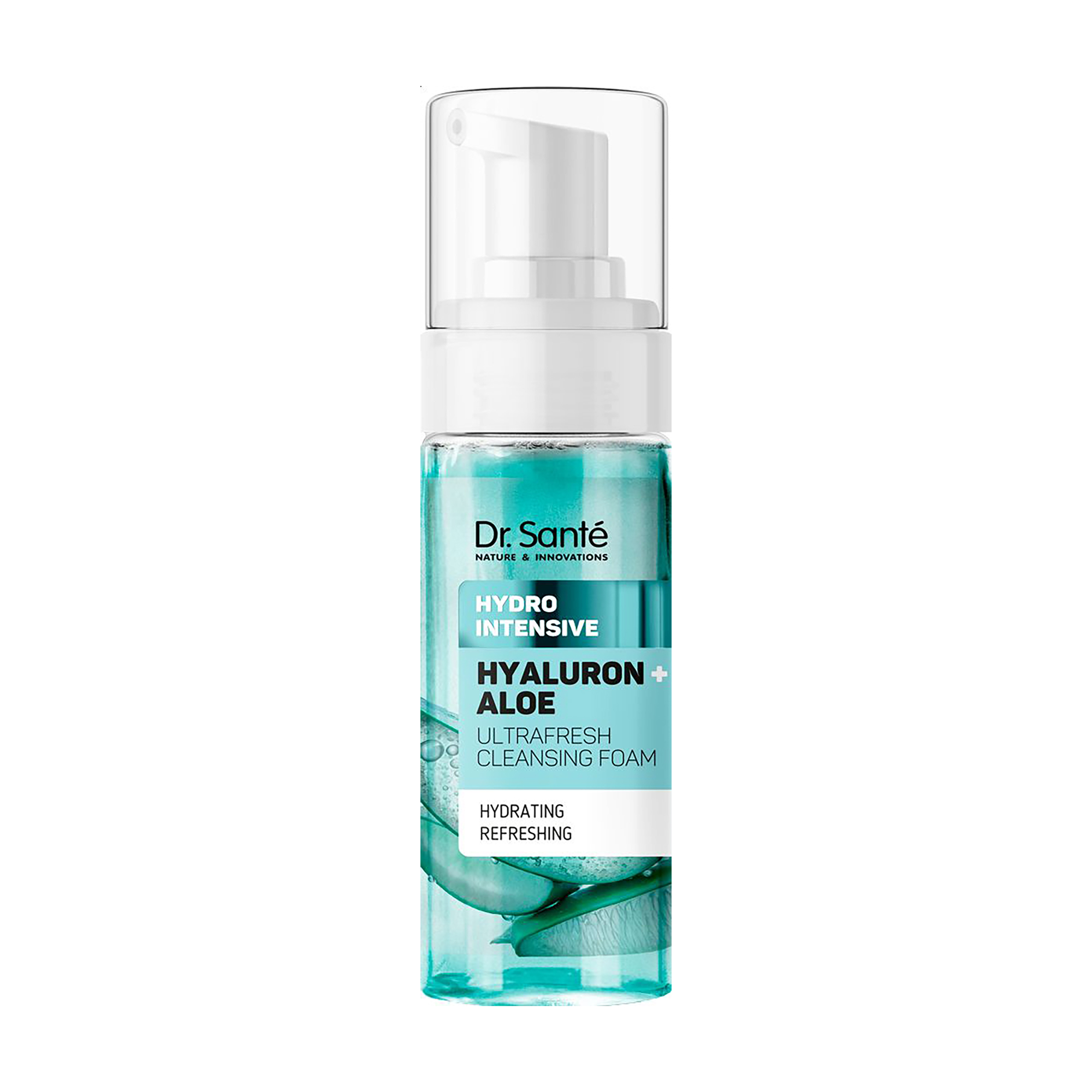 Ультраосвіжальна очищувальна пінка для обличчя Dr. Sante Hydro Intensive Hyaluron + Aloe Ultrafresh Cleansing Foam, 150 мл